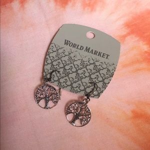 World Market | Silver Tree Earrings